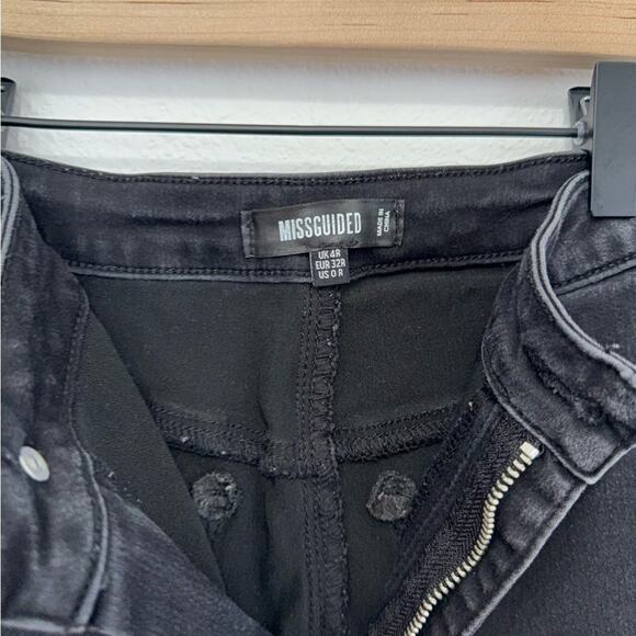 Missguided Black Ripped Skinny Jeans size 0 - Picture 3 of 4